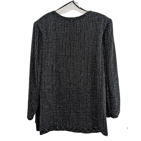 💎 Adrianna Papell Evening Jacket Women’s 3X NWT – Gunmetal Beaded Open Front - Picture 3 of 5